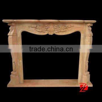 Interior decoration ancient marble fireplace