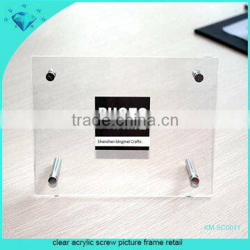 clear acrylic screw picture frame retail