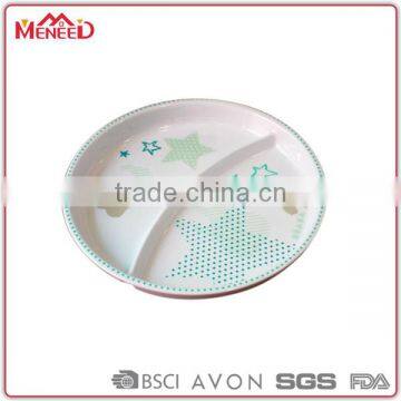 Star printing 2 parts decorative Melamine dessert plate plastic