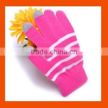 Stripe Knitted Screen Touch IPhone Gloves photo-3