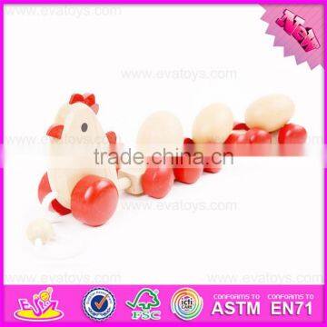 2016 Hot Sale Baby Wooden Chicken Toy, Top Fashion Kids Wooden Chicken Toy W05B153