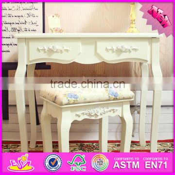 2016 Best sale luxurious bedroom table and chair wooden vanity furniture W08G191