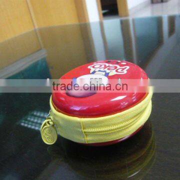 Zippered Mini Round Tin Case, Round Zipper Case