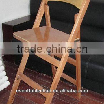 White Wooden Banquet Bar Folding Chair photo-2