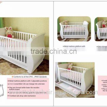 Solid Beech Wood Round Cot Wholesale Baby Cribs Full Size Bed photo-3