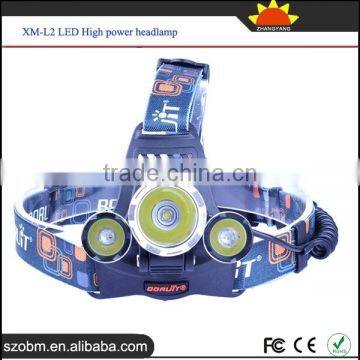 RJ-5000 4 Mode 3*XM-L2 LED 1800Lumens Best Rechargeable High Power LED Headlamp