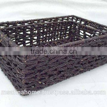 Set of 2 sea grass storage baskets with handles