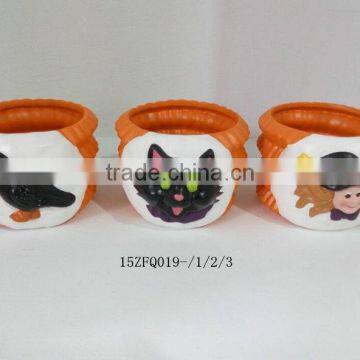 Halloween Pumpkin Ceramic Flower Pot Festival Decorations photo-3