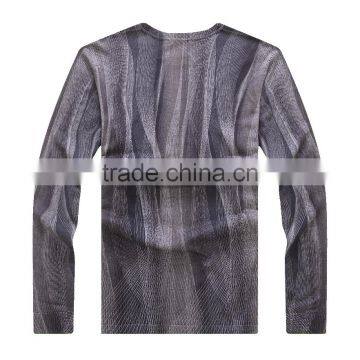 Mens Printing Fine Wool Crew Neck Autumn Knit Sweater photo-2