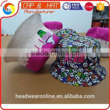 Digital Printing Double Side Fisherman Cap Reversable Bucket Hats