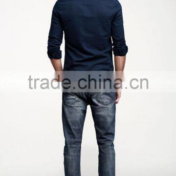 2015 Pure Color Autumn Man United Buiness Men Shirt photo-3