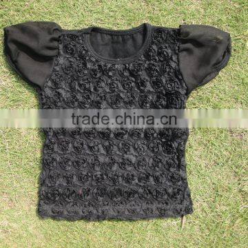 Wholesale Childrens t Shirt Baby Tops With Rose photo-3