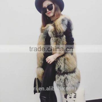 PC-242 2017 New Fashion Sleeveless Outerwear Lady Winter Real Fox Fur Vest Women photo-2