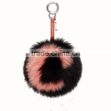 Myfur Customized 26 English Letters Fox Body Fur Made Lady Bag Charm Keychain