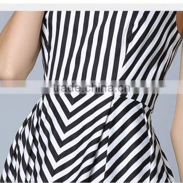 OEM Fashion Latest Women Dresses , Summer Casual New Fashion Ladies Wholesale Striped Dress photo-5