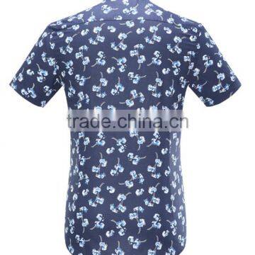 Latest Nice Floral Prining High Fashion Short Sleeves Cotton Men Shirts photo-2