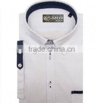 Factory custom men's business casual shirt long-sleeved blue dot print shirt