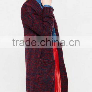 Women's Long Tunic Wrap Around Mixed Wool Cardigan Sweater With Wholesale Price photo-5
