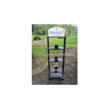 Wine Display Stand Free Standing Custom Metal Liquor Display Shelves