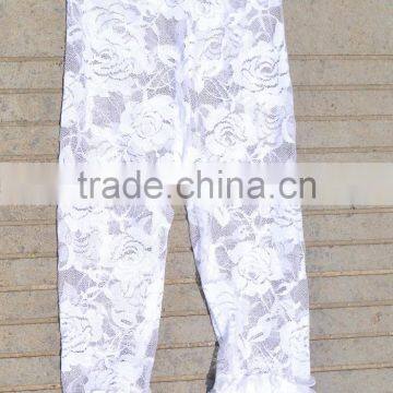 kids infant lace legging with ruffle pants baby girls lace tight wholesale white ruffle pants