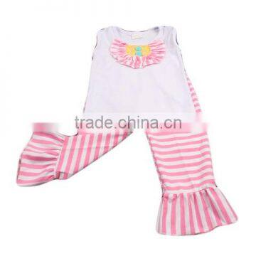 Sleeveless t-shirts match ruffle pants baby outfits for kids newborn outfits kids clothing wholesale