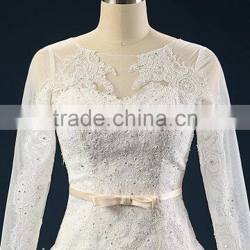 2017 Wedding Dress Mermaid Lace Ball Gowns 3/4 Sleeves Tull Net Wedding Gowns AS41601 photo-5