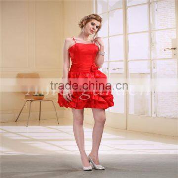 New Style Taffeta Red Ruffled Fancy Dress AS030 photo-3