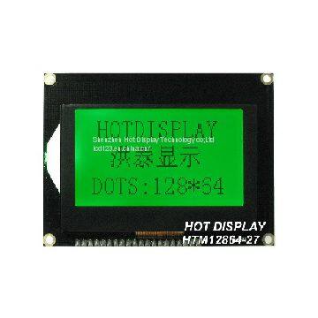 12864 With PCB LCD display mode: STN Y-G, positive, and transflective