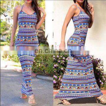 Europe And America Fashion Printing Sling Sexy One-Piece Dress