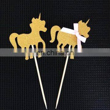 Unicorn with Pink Bow Cupcake Toppers Unicorn Party Decorations