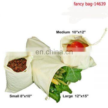 Ecology Organic Cotton Deluxe Vegetables Fruits Storage Shopping Bag