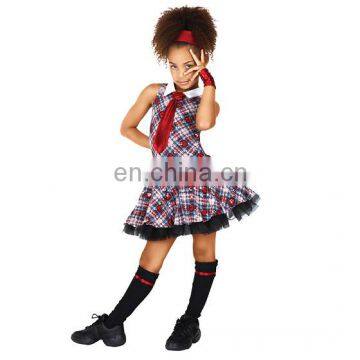 Fancy School Style Costume Plaid Dress