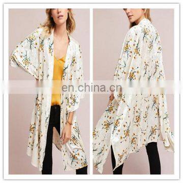 Women White Floral Kimono Cardigan On Sale