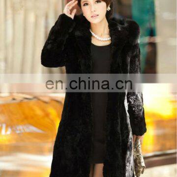 #00C073/lady luxury korean elegance style real rabbit fur coat jackets