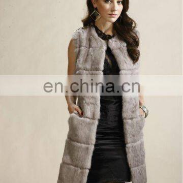 2015 women real rabbit fur vest with good quality