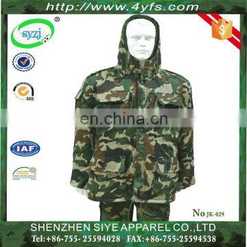 Waterproof Olive Green Solid Color Woodland Camo Jacket