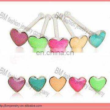 body jewelry heart-shaped enamel nose rings india piercing body jewelry