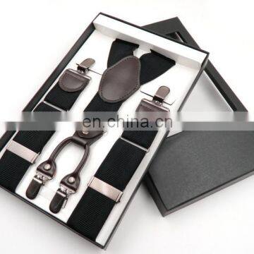 Fashion High quality button braces suspenders 4 clips men's suspenders