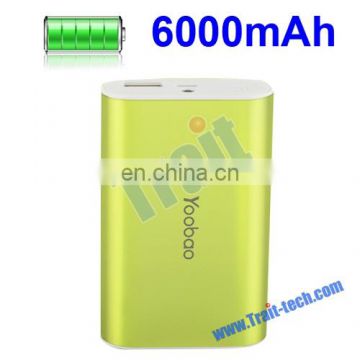 Aluminium Alloy Shell Portable Universal 6000mAh External Battery Charger Mobile Power Bank for Smart Phone