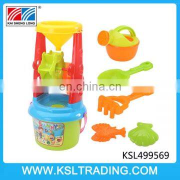 Hot selling plastic summer hourglass sand beach toys set