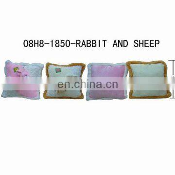 Animal Rabbit Sheep Head Plush Cushion Soft Fluffy Pillow