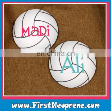 Football Round Shape Customized Name Business Gift Neoprene Coaster