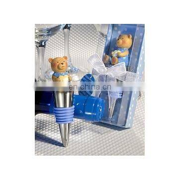 Baby Blue Teddy Bear Design Wine Bottle Stoppers