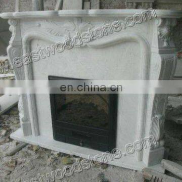 electric fireplace with white marble fireplace