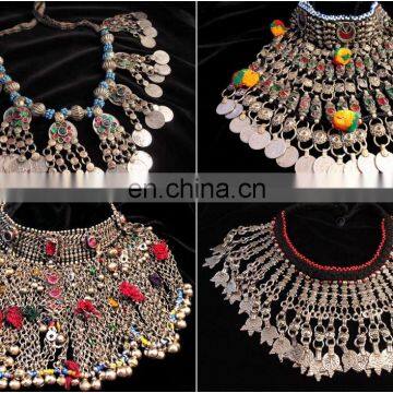 Afghan Silver Kuchi Necklace- Ethnic Tribal Jewelry -Vintage kochi necklace-Vintage coin afghan necklace - Tribal bellydance set