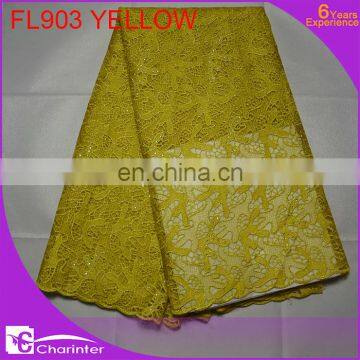 African Lace/fashion French Lace/african Swiss Voile Lace/african Water Soluble Lace/african Embroidery Lace FL903 Green photo-2