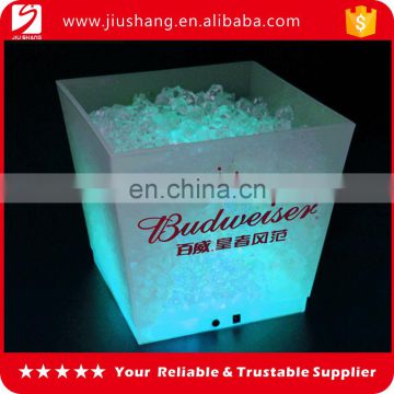 Personalized square plastic led ice bucket for parties