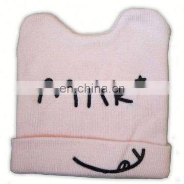 Custom Made Your Own Logo Embroidery Knit Beanie With Leather Patch Mens 100% Acrylic Unisex Beanies photo-4