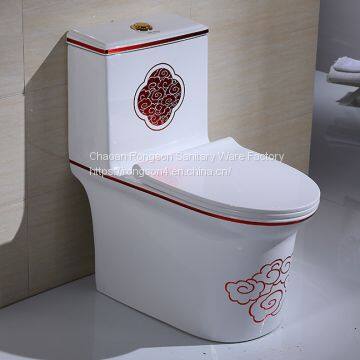 European ceramic color sanitary ware one piece toilet