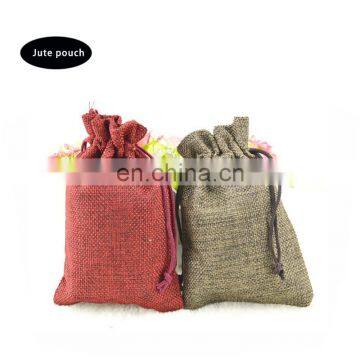 wholesale mini jute bag linen pouch with drawstring